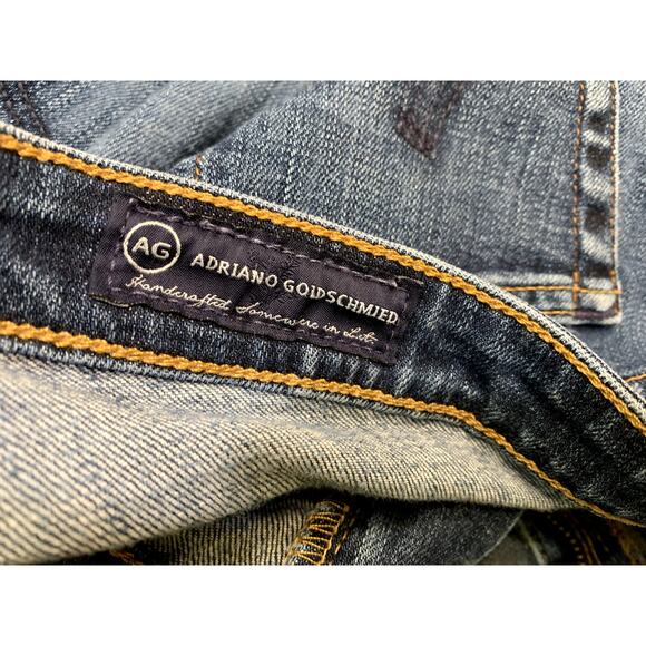 AG Adriano Goldschmied Women Jeans 29R 32x30 Blue Low Rise Straight Medium Wash - Picture 11 of 12